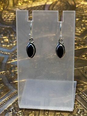 Black Onyx Sterling Silver S925 Dangle Earrings
